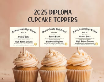 Diploma Cupcake Topper Mini Diploma Cupcake Toppers Graduation Certificates Graduation Physical Cupcake Topper Graduated Gifts for Graduate