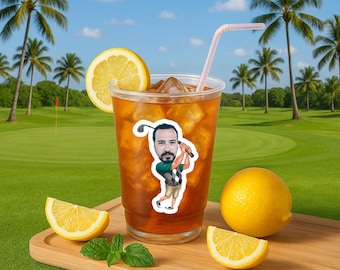 Golf Face Custom Plastic Party Cups Personalized Party Cups Personalized Funny Golf Birthday Cups Golf Lover Cups Decorations for Party