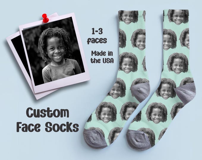 Custom Face Print Socks, Personalized Socks Gift, Customized Novelty Socks