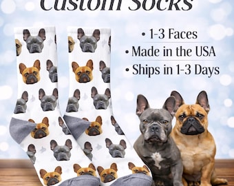 Custom Pet Photo Socks Personalized Pet Socks Custom Dog Socks Custom Cat Socks Fathers Day Gifts Cat Dad Gift Dog Dad Gifts Dog Face Sock