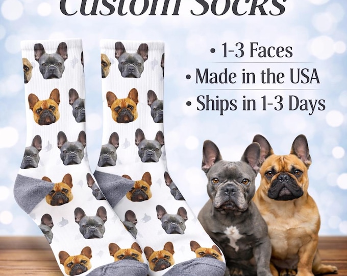 Custom Pet Photo Socks Personalized Pet Socks Custom Dog Socks Custom Cat Socks Fathers Day Gifts Cat Dad Gift Dog Dad Gifts Dog Face Sock