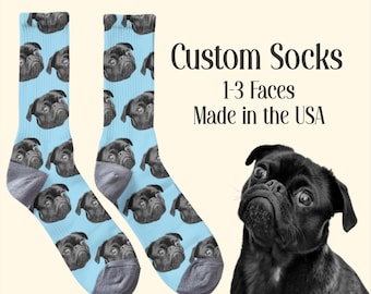 Custom Dog Photo Socks Personalized Pet Face Gift for Dog Lovers Funny Dog Socks with Picture Unique Pet Lover Gift Men Women