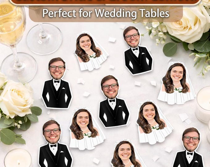 Custom Photo Confetti Wedding Confetti Custom Head Confetti Bride Groom Confetti Couple Confetti Wedding Table Scatter Ships 1-2 Days