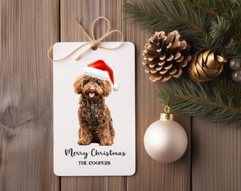 Custom dog Christmas Gift Tags / Personalized Christmas Floral Tags / Christmas Santa Tags / Tag for Christmas Gifts, Santa Claus Gift Tags