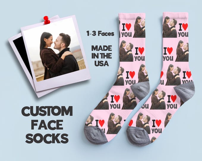 Custom Face Socks , Custom Photo Sock, Custom Socks, Personalized Socks, Custom Printed Socks, Picture Socks, photo socks, socks with text