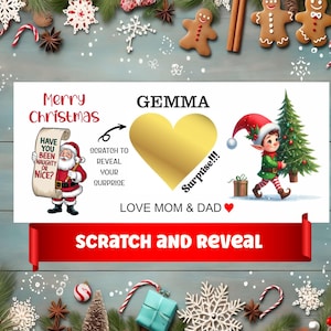 Biglietto gratta e vinci di Natale / Biglietto gratta e vinci personalizzato, regalo di Natale da grattare per rivelare / Biglietto gratta e vinci di lusso di buon compleanno / Buono di Natale