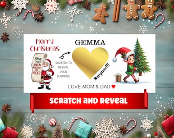 Scratch To Reveal Christmas Voucher | Custom Made Scratch Off Personalized Card For Surprise Christmas Gift - Holiday Concert Football Spa