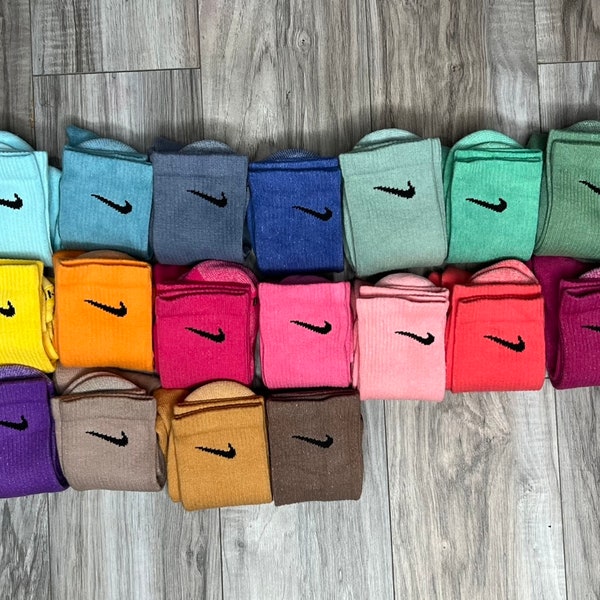 Dyed Nike Socks, Crew socks, Dri-FIT, Hand dyed, Casual socks, Colorful socks, Summer socks, Socks pack, Colors, Nike swoosh, Gift