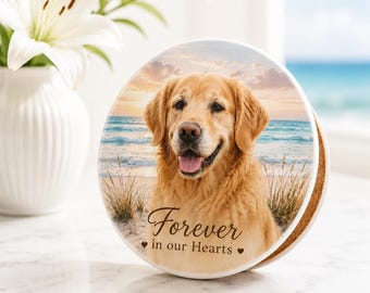 Pet Memorial Coaster with Photo, Personalized Dog Cat Loss Gift, Sympathy Keepsake for Pet Passing, Rainbow Bridge Gift, Pet Remembrance