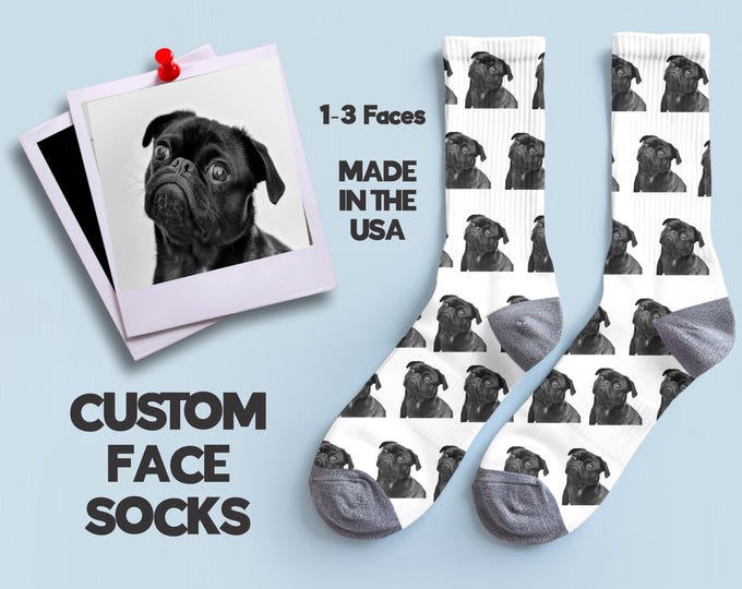 Customized Dog Socks - Put Your Cute Dog on Custom Socks, Dog Lovers, Dog Gift, Dog Personalized, Dog Gift Socks, Dog lover socks, face sock
