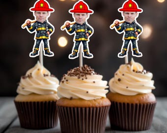 Digital Download Custom Face Firefighter – Personalized Firefighter Art, Printable Fireman Gift, Custom Firefighter Decor