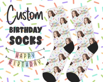 Custom Birthday Face Socks, Personalized funny socks with face, Customize socks for birthday, birthday custom socks, custom face socks, face