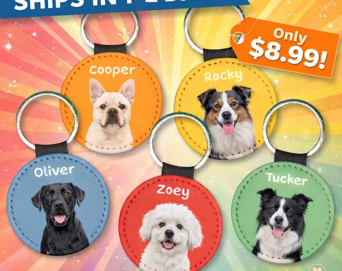 Custom Pet Photo Keychain Double Sided, Dog Photo Keychain, Personalized Cat Keychain, Custom Pet Gift, Dog Memorial Gift