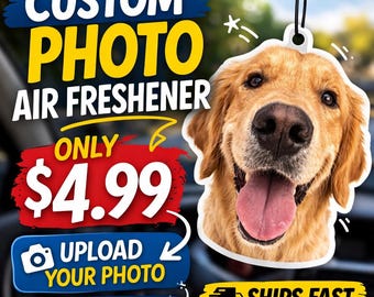 Dog Photo Air Freshener Custom Pet Air Freshener Personalized Dog Gift Pet Memorial Air Freshener