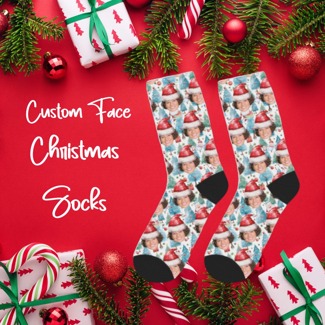 Custom Face Christmas Socks Personalized Photo Socks, Custom Photo Socks, Photo Socks, Faces on