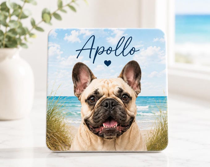 Dog Mom Gift Custom Photo Coaster, Personalized Dog Portrait Gift for Her, Funny Dog Mom Birthday Gift, Mother's Day Gift, Dog Lover Gift