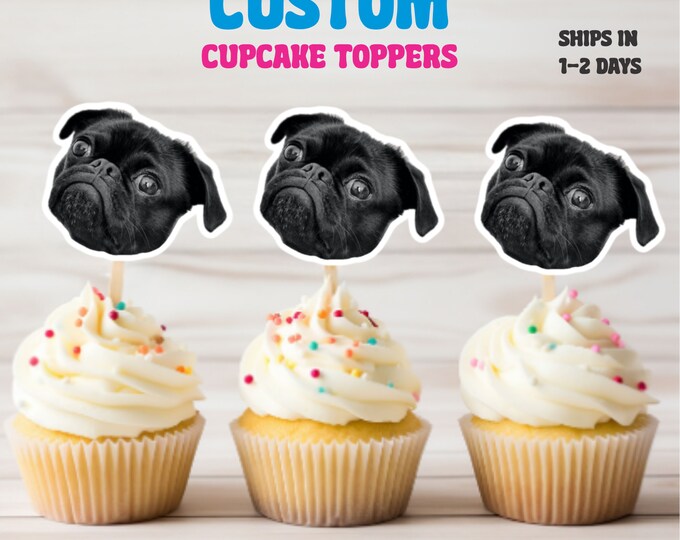 Custom Face Cupcake Toppers - Custom Birthday Party Cupcake Toppers, Party Decoration, Cake Muffin Topper, Cupcake Topper, Custom topper