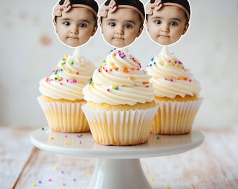 Custom Face Cupcake Toppers, Personalized Cupcake Toppers, Head on a Stick, Fun Party Decoration, Custom Birthday Party Cupcake Toppers