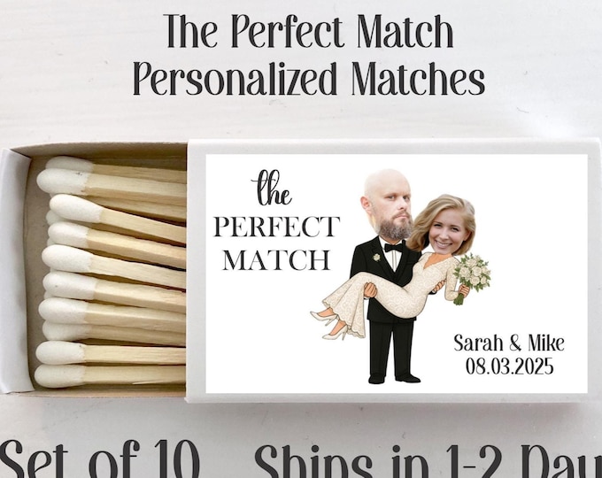 Custom Face Wedding Matches Personalized Favor The Perfect Match Unique Guest Gift Photo Matchbooks Bridal Shower Party Supplies