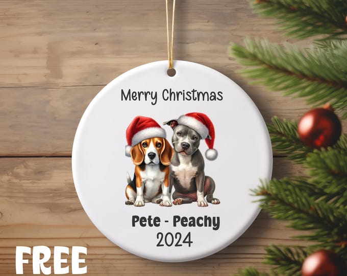 Personalized Pet Ornament, Pets Christmas Ornament, Cat Dog Photo Ornament, Pet Portrait Ornament, Pet Memorial Ornament, Pet Lover Gift