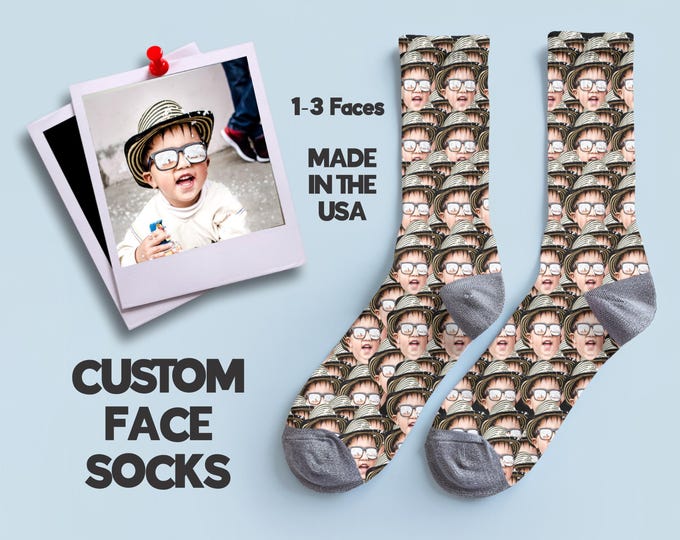 Custom Photo Socks, Personalized Picture Socks, Customized Printed Sock, Face Socks, Unique Gift