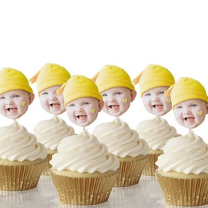 Custom Face Cupcake Toppers Custom Birthday Party Cupcake Toppers, Party Decoration, Cake Muffin Topper, Cupcake Topper, Custom topper image 3
