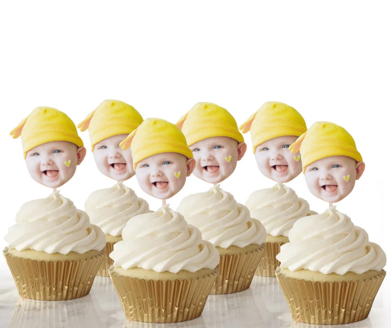 Custom Face Cupcake Toppers Custom Birthday Party Cupcake Etsy