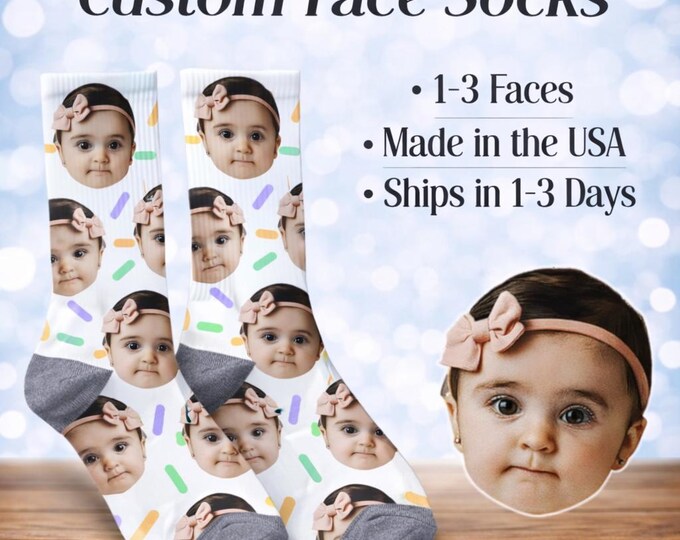Custom Photo Socks with Face  Personalized Crew Socks Unisex