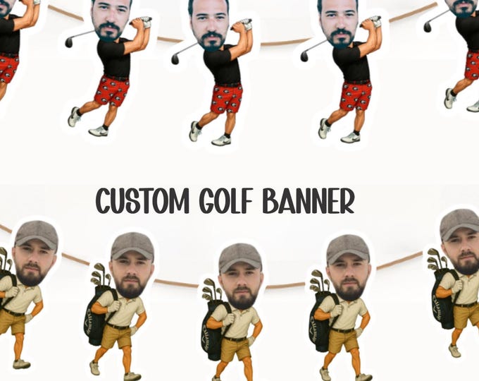 Custom Golf Face Banner – Personalized Photo Party Decor
