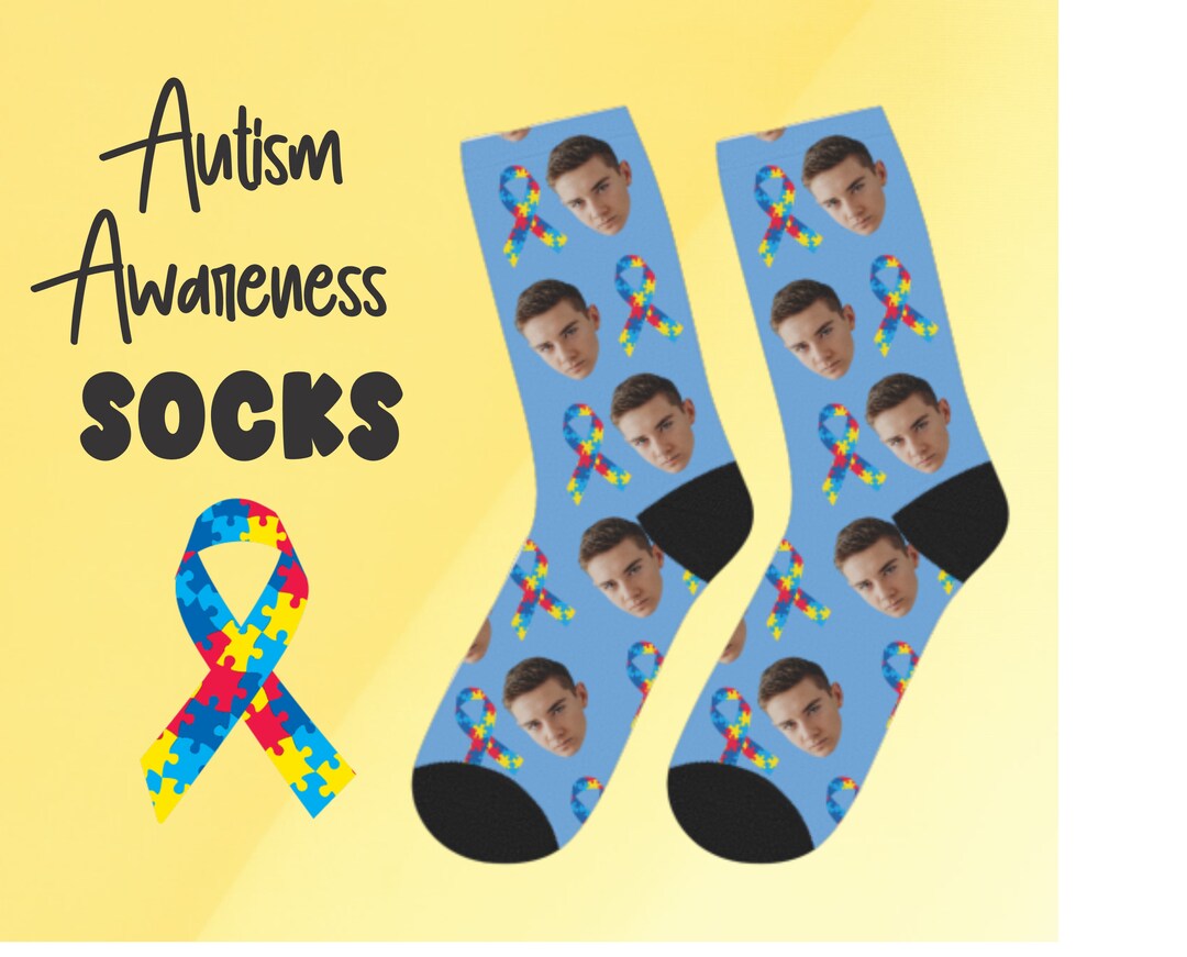 Autism Awareness Socks, Custom Photo Socks, Custom Face Socks, Autism