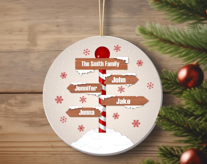 Family of Three Christmas Ornament -Family Ornament - Personalized Baby's First Christmas Ornament, First Christmas Ornament-