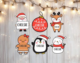 Personalized Christmas Gift Tag Stickers | Sticker Sheets | Santa Gifts