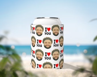 Personalized Can cooler, beer hugger,custom picture can cooler, slim can cooler,custom birthday favors, bachelorette party favors,I love you