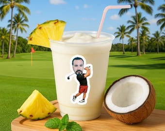 Custom Face Golf Party Cups: Personalized Golf Birthday Decorations