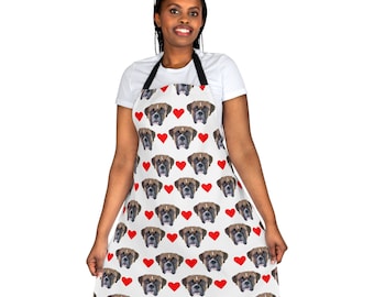Custom Face Apron, Personalized Photo Apron for Women and Men, Funny Crazy Face Kitchen Apron Kitchen, Valentine's Day, back to school gift
