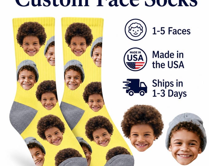 Funny Custom Face Socks, Personalized Photo Socks, Gag Gift