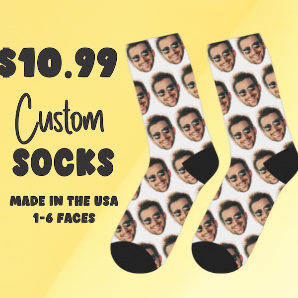 Custom Face socks with Text, Personalized photo Socks, Funny Pet Socks, Custom Photo Socks, Photo Socks, Faces on socks, Picture socks
