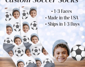 Personalized Face Soccer Socks: Custom Photo Sports Gift