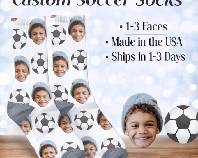 Personalized Face Soccer Socks: Custom Photo Sports Gift