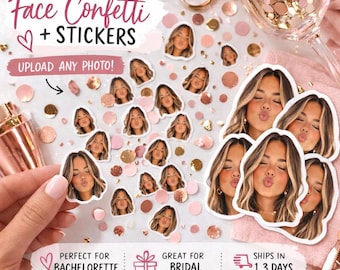 Custom Face Confetti Custom Photo Stickers Bachelorette Party Decor Bridal Shower Decor Funny Bride Face Confetti Party Decorations
