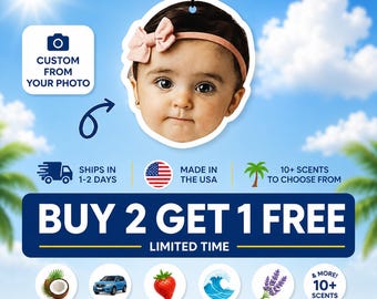 Personalized Face Air Freshener Custom Photo Car Accessory Funny Gift for Him Her Unique Car Scent Custom Picture Hanging Decor