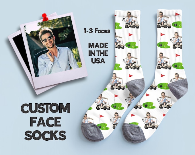 Custom Golf Socks, custom socks, golf socks, golfer, custom face socks, face socks, personalized socks, photo socks,