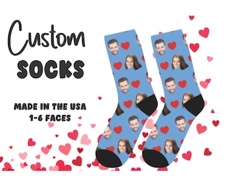 Custom Face Socks, Personalized funny socks with face, Customize socks for friends/ lovers, Christmas gift, personalized gifts for Christmas