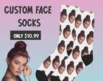 Custom face socks, socks with Text, Personalized photo Socks, Funny Pet Socks, Custom Photo Socks, Photo Socks, Faces on socks,Picture socks
