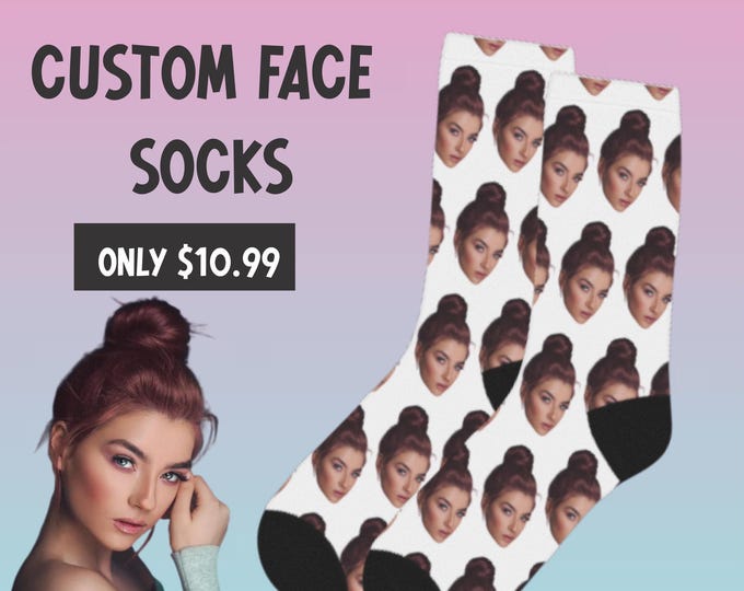 Custom face socks, socks with Text, Personalized photo Socks, Funny Pet Socks, Custom Photo Socks, Photo Socks, Faces on socks,Picture socks