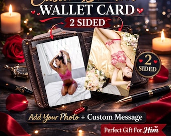 Custom Boudoir Wallet Card Personalized Photo Metal Wallet Card Spicy Gift For Him Boyfriend Gift Anniversary Gift Custom Photo Wallet Card