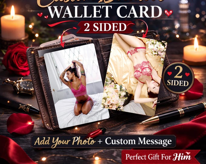 Custom Boudoir Wallet Card Personalized Photo Metal Wallet Card Spicy Gift For Him Boyfriend Gift Anniversary Gift Custom Photo Wallet Card