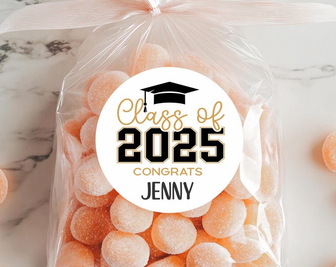 2025 Graduation Party Favor Stickers - Custom Labels - Waterproof Cup Stickers - Class of 2025 Grad Party Drinkware, Decorations & Supplies