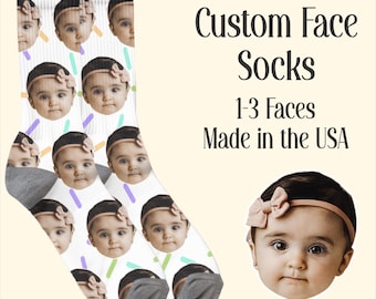 Funny Custom Face Socks Personalized Photo Portrait Socks Custom Face Design Great Gag Gift for Friends