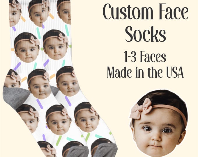 Funny Custom Face Socks Personalized Photo Portrait Socks Custom Face Design Great Gag Gift for Friends